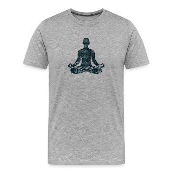Pose méditative - T-shirt bio Premium Homme - gris chiné - Devant - Damien (186cm)