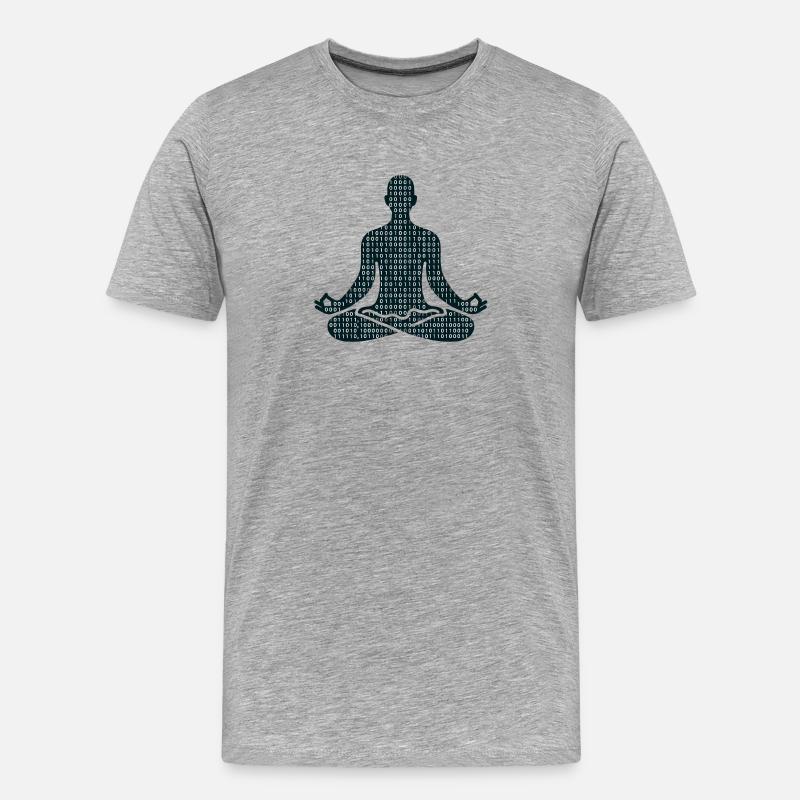 Meditative Pose - Männer Premium Bio T-Shirt - Grau meliert