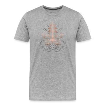 Ahornblatt Blatt Laub Herbst - Männer Premium Bio T-Shirt - Grau meliert - Vorne - Damien (186cm)
