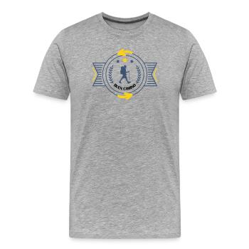 Santiago de Compostela Vintage-Abzeichen - Männer Premium Bio T-Shirt - Grau meliert - Vorne - Damien (186cm)