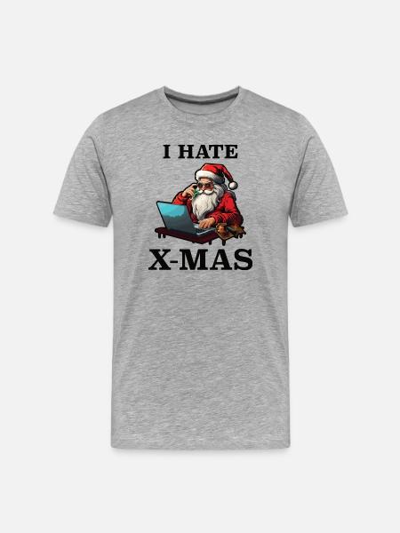 Tech Santa Hates Christmas - Men's Premium Organic T-Shirt - heather grey