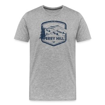 Perry Hill Mountain Trail - Männer Premium Bio T-Shirt - Grau meliert - Vorne - Damien (186cm)