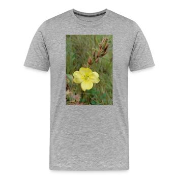 Good Morning Yellow Evening Primrose - Men's Premium Organic T-Shirt - heather grey - Front - Damien (186cm)