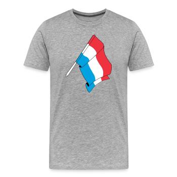 Pavillon : Luxembourg - T-shirt bio Premium Homme - gris chiné - Devant - Damien (186cm)