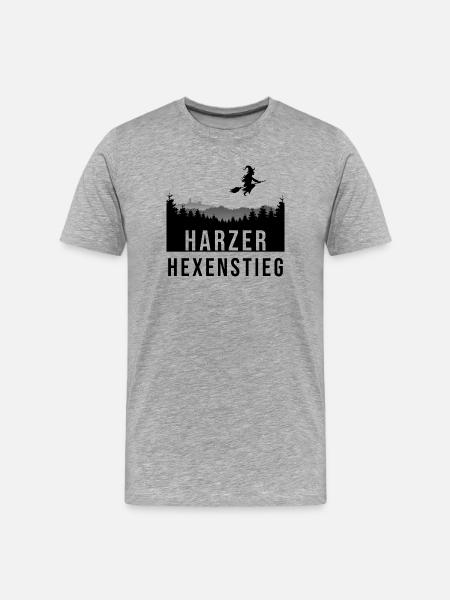Hexenstieg - Männer Premium Bio T-Shirt - Grau meliert