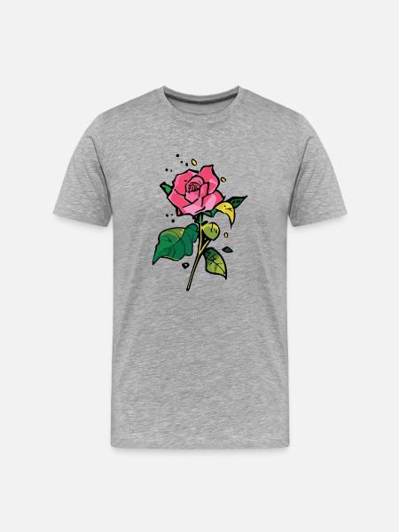 A Pretty Rose - Men's Premium Organic T-Shirt - heather grey