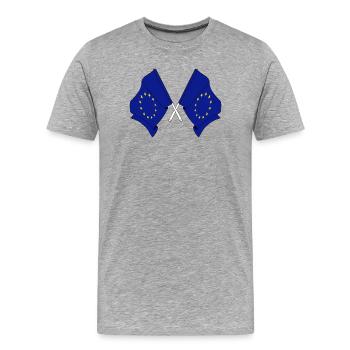 Deux drapeaux de l’Union européenne - T-shirt bio Premium Homme - gris chiné - Devant - Damien (186cm)