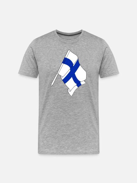 Flag of Finland - Men's Premium Organic T-Shirt - heather grey
