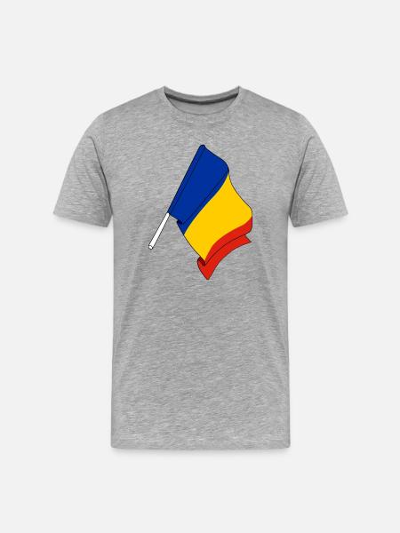 Drapeau Roumanie - T-shirt bio Premium Homme - gris chiné