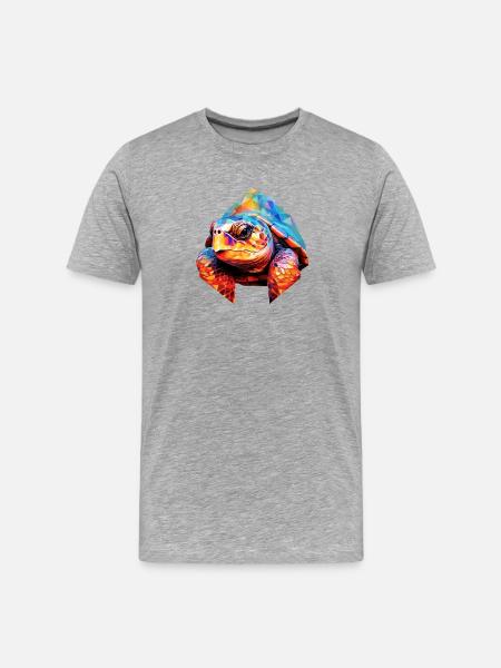Turtle Polygon Turtles Tortoises - Men's Premium Organic T-Shirt - heather grey