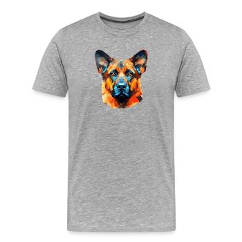 Dog Polygon Dog Lovers Dog Owners Dogs - Men's Premium Organic T-Shirt - heather grey - Front - Damien (186cm)