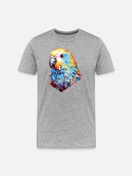 Perruche Polygone Bird Perruches - T-shirt bio Premium Homme - gris chiné