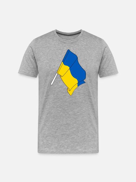 Drapeau Ukraine - T-shirt bio Premium Homme - gris chiné