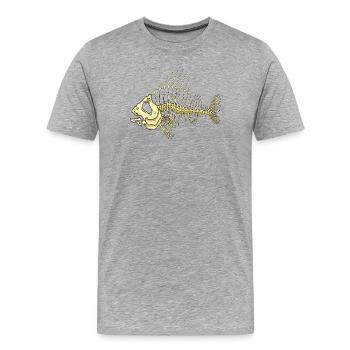 Fisch - Männer Premium Bio T-Shirt - Grau meliert - Vorne - Damien (186cm)