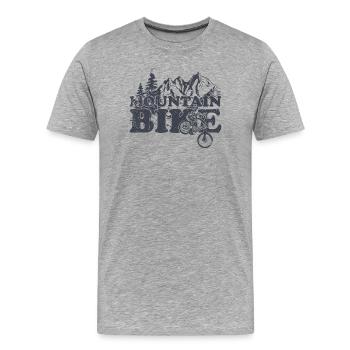 Mountainbike-Tour - Männer Premium Bio T-Shirt - Grau meliert - Vorne - Damien (186cm)
