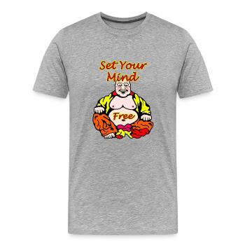 Freedom and Self-Expression Meditation Design - Men's Premium Organic T-Shirt - heather grey - Front - Damien (186cm)