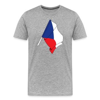 Flagge der Tschechischen Republik - Männer Premium Bio T-Shirt - Grau meliert - Vorne - Damien (186cm)