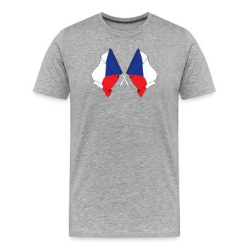 Two flags Czech Republic - Men's Premium Organic T-Shirt - heather grey - Front - Damien (186cm)
