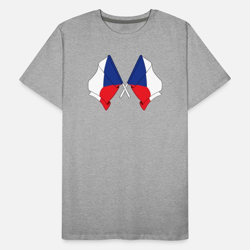 Deux drapeaux République tchèque T-shirt bio Premium Homme