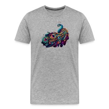 Paon - T-shirt bio Premium Homme - gris chiné - Devant - Damien (186cm)