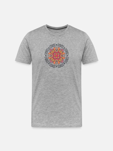 Herbstblume - Männer Premium Bio T-Shirt - Grau meliert
