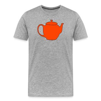 Teekanne Tee Kanne Frühstück Genuss Getränk - Männer Premium Bio T-Shirt - Grau meliert - Vorne - Damien (186cm)