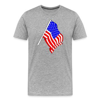 Drapeau des États-Unis, Stars and stripes - T-shirt bio Premium Homme - gris chiné - Devant - Damien (186cm)