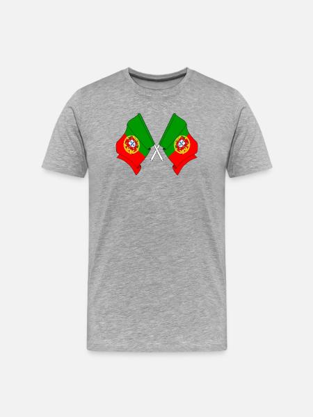 Two flags Portugal - Men's Premium Organic T-Shirt - heather grey
