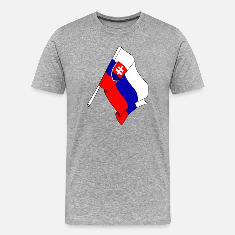 Flagge der Slowakei - Männer Premium Bio T-Shirt - Grau meliert
