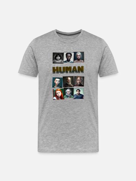 Super Gewöhnlich 03 Mensch - Männer Premium Bio T-Shirt - Grau meliert