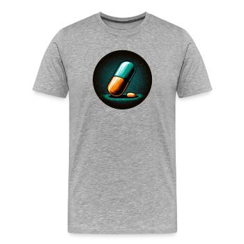 Pille - Männer Premium Bio T-Shirt - Grau meliert - Vorne - Damien (186cm)