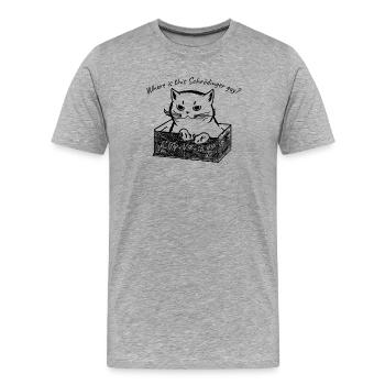 Chat de Schödinger - T-shirt bio Premium Homme - gris chiné - Devant - Damien (186cm)