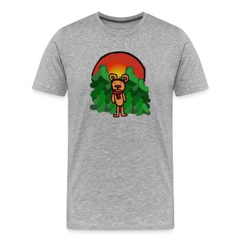 forest dweller, fairy tale, bear, alone, loneliness, forest - Men's Premium Organic T-Shirt - heather grey - Front - Damien (186cm)