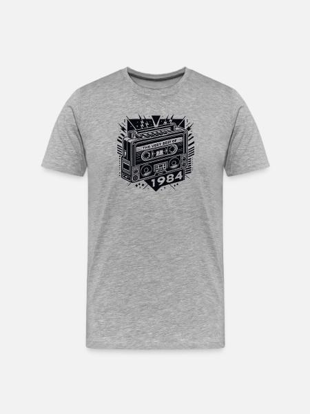 Birthday Very Best Of 1984 Retro - Men's Premium Organic T-Shirt - heather grey