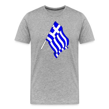 Flag of Greece - Men's Premium Organic T-Shirt - heather grey - Front - Damien (186cm)