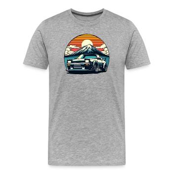 JDM voiture Japonais Rétro Voiture Racing Drifting Légende - T-shirt bio Premium Homme - gris chiné - Devant - Damien (186cm)