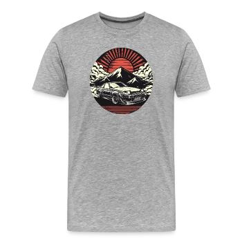 JDM voiture Japonais Rétro Voiture Racing Drifting Légende - T-shirt bio Premium Homme - gris chiné - Devant - Damien (186cm)