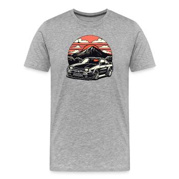 JDM voiture Japonais Rétro Voiture Racing Drifting Légende - T-shirt bio Premium Homme - gris chiné - Devant - Damien (186cm)