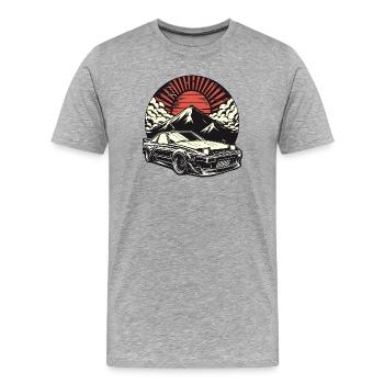 JDM voiture Japonais Rétro Voiture Racing Drifting Légende - T-shirt bio Premium Homme - gris chiné - Devant - Damien (186cm)