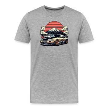 JDM voiture Japonais Rétro Voiture Racing Drifting Légende - T-shirt bio Premium Homme - gris chiné - Devant - Damien (186cm)