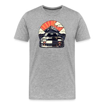 JDM voiture Japonais Rétro Voiture Racing Drifting Légende - T-shirt bio Premium Homme - gris chiné - Devant - Damien (186cm)
