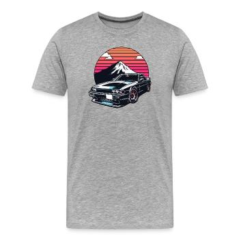 JDM voiture Japonais Rétro Voiture Racing Drifting Légende - T-shirt bio Premium Homme - gris chiné - Devant - Damien (186cm)
