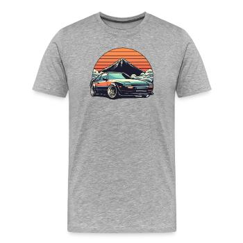 JDM voiture Japonais Rétro Voiture Racing Drifting Légende - T-shirt bio Premium Homme - gris chiné - Devant - Damien (186cm)