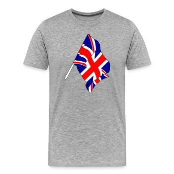Flagge Großbritannien - Männer Premium Bio T-Shirt - Grau meliert - Vorne - Damien (186cm)