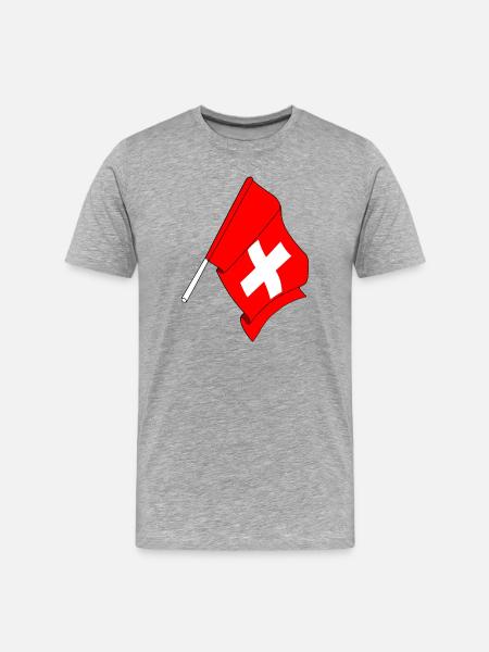 Drapeau Suisse - T-shirt bio Premium Homme - gris chiné