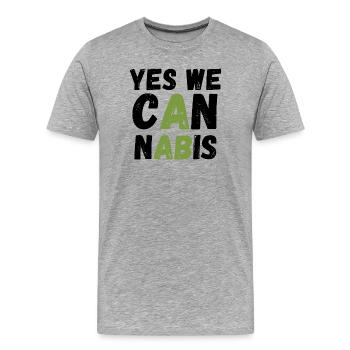 Yes We Cannabis! - Männer Premium Bio T-Shirt - Grau meliert - Vorne - Damien (186cm)