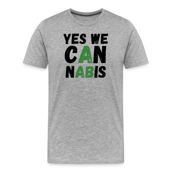 Yes We Cannabis! - Männer Premium Bio T-Shirt - Grau meliert - Vorne - Damien (186cm)