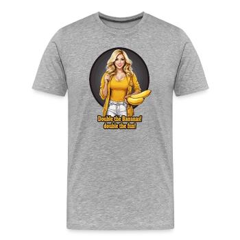 Femme banane - T-shirt bio Premium Homme - gris chiné - Devant - Damien (186cm)
