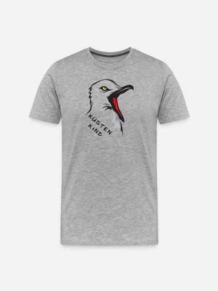 Küstenkind - Männer Premium Bio T-Shirt - Grau meliert