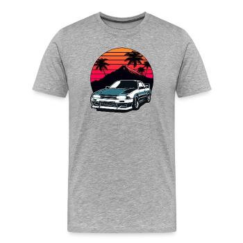 JDM voiture Japonais Rétro Voiture Racing Drifting Légende - T-shirt bio Premium Homme - gris chiné - Devant - Damien (186cm)